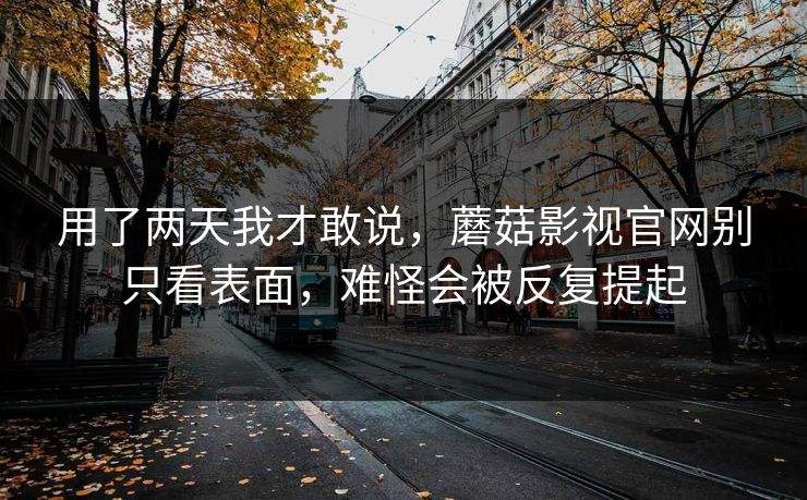 用了两天我才敢说，蘑菇影视官网别只看表面，难怪会被反复提起